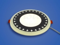 Светодиодный светильник 3-х режимный RMD 6+3 W, d 155х126, 4000 К (орнамент)