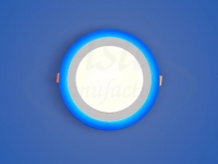 Светодиодный светильник 3-х режимный RMD 6+3 W, d 145х126, 4000 К, синий